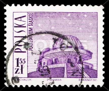 Silesian Planetarium, Tourist Attractions serie, circa 1966 Stock Photos