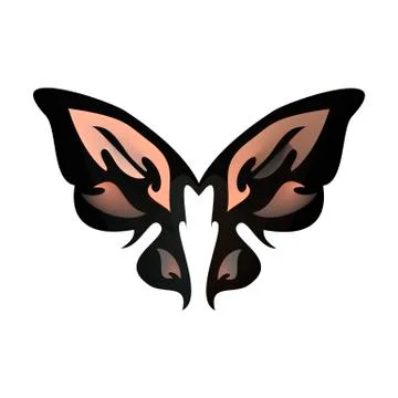 Silhouette abstract butterfly brown with black Illustrazione stock