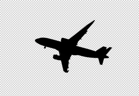 Silhouette of an airplane Stock Illustration