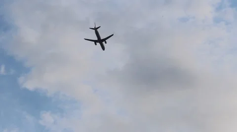 Silhouette of an airplane taking off Stock Footage 50393647
