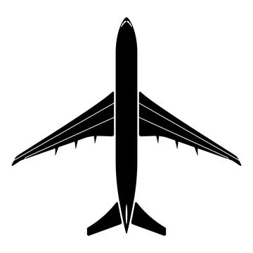 Silhouette Airplane Top View Vector Illustration Stock Illustration