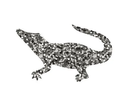 Silhouette of a alligator. Stock Illustration