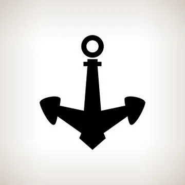 Silhouette anchor on a light background Stock Illustration