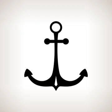 Silhouette anchor on a light background 스톡 일러스트