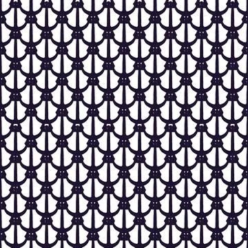 Silhouette of anchors seamless pattern. Vector black doodle sketch illustration Stock Illustration