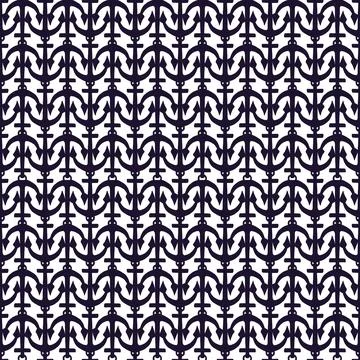 Silhouette of anchors seamless pattern. Vector black doodle sketch illustration Stock Illustration