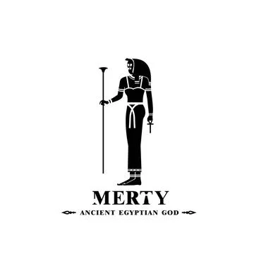 Silhouette of ancient egypt god merty Stock Illustration