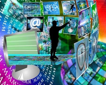 Silhouette and interface Stockillustratie