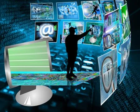 Silhouette and interface イラスト素材