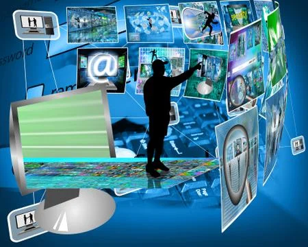 Silhouette and interface イラスト素材