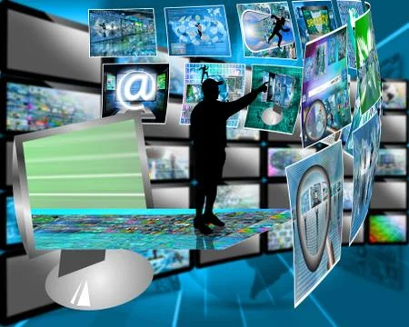 Silhouette and interface Stock Illustration