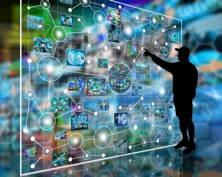 Silhouette and interface Stock Illustration