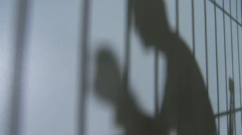 Silhouette and Shadows in Prison (3 of 5) Stock Footage 47215247