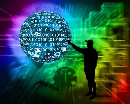 Silhouette and sphere Illustrazione stock