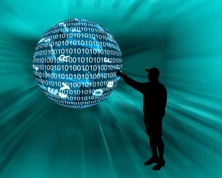 Silhouette and sphere Stock Illustration