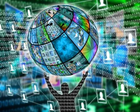Silhouette and sphere Stock Illustration