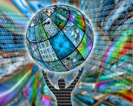 Silhouette and sphere Stock Illustration