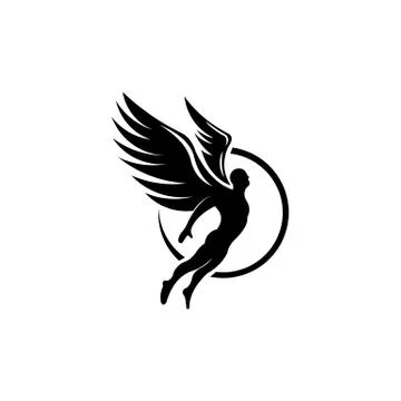 Silhouette Angel man Vector Stock Illustration