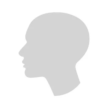 A silhouette of an anonymous human head in profile Illustrazione stock