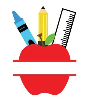 A silhouette of an apple features a blank horizontal banner across the center Stock Illustration