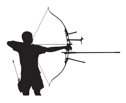Silhouette of archer Stock Illustration