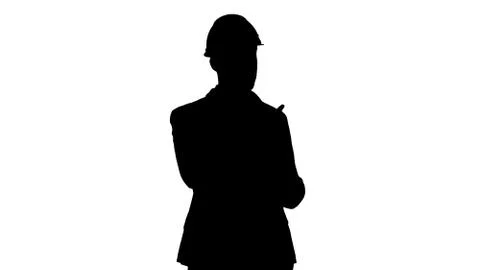 Silhouette Architect talking to camera. Stock-Illustration