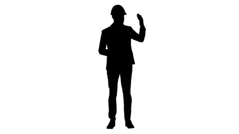 Silhouette Architect talking to camera. Illustrazione stock