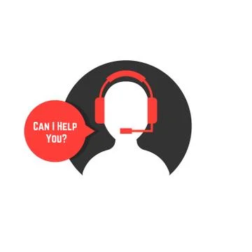 Silhouette assistant with red bubble Stock Illustration