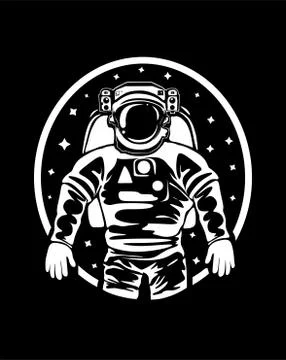 The silhouette of an astronaut spaceman .Vector Stock-Illustration