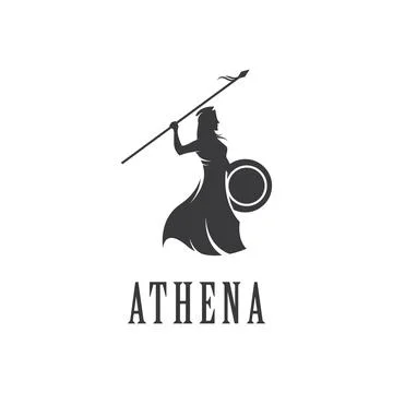 Silhouette of athena Illustrazione stock