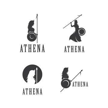 Silhouette of athena 스톡 일러스트