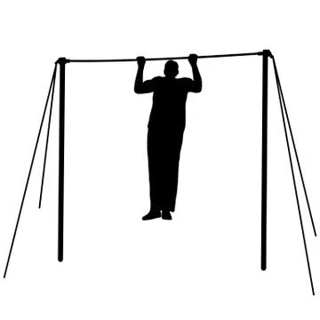 Silhouette of an athlete on the horizontal bar. vector illustration. イラスト素材