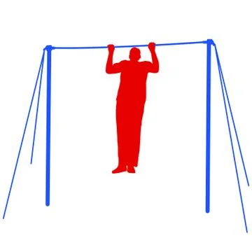 Silhouette of an athlete on the horizontal bar. vector illustration. イラスト素材