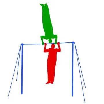 Silhouette of an athlete on the horizontal bar. vector illustration. イラスト素材