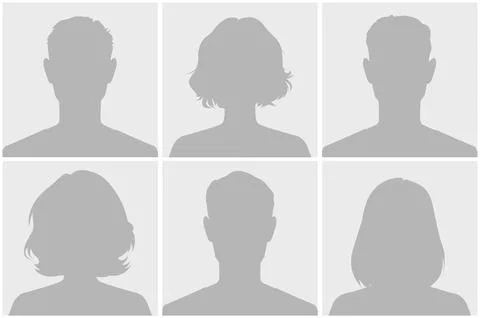 Silhouette Avatar Collection in Grid Format Stock Illustration