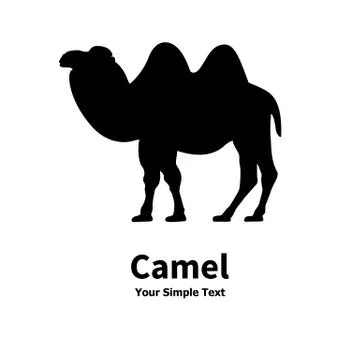 Silhouette of a Bactrian camel Illustrazione stock