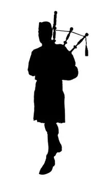 Silhouette of bagpiper Illustrazione stock