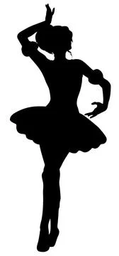 Silhouette of Ballerina in Classical Dance Pose Иллюстрация