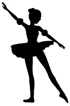 Silhouette of Ballerina in Classical Dance Pose Stock Illustration
