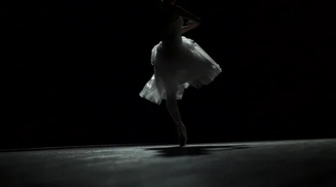 Silhouette Of Ballerina In Classical Tutu Stock Footage 68186446