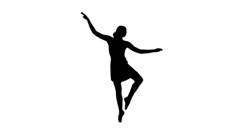 Silhouette of Ballerina dancing on white background. Stock Footage 338314664
