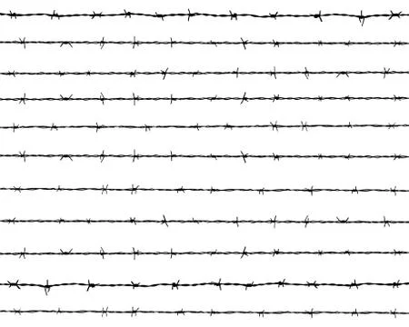Silhouette of the barbed wire Stock Illustration