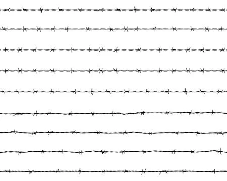 Silhouette of the barbed wire Stock Illustration