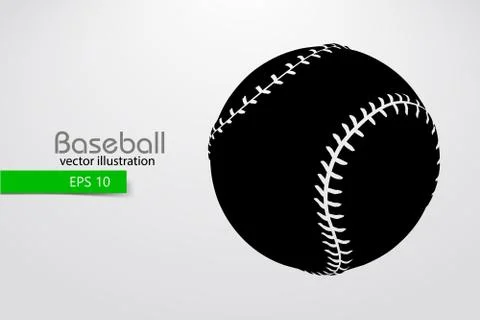 Silhouette of a baseball ball. Vector illustration Stock Illustration