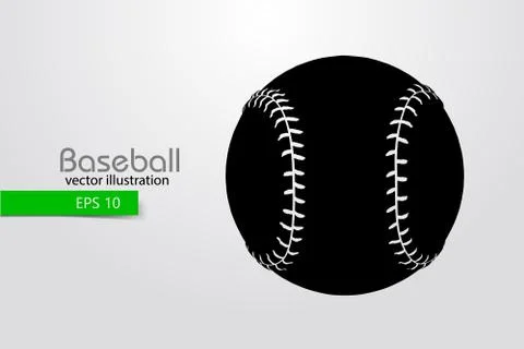 Silhouette of a baseball ball. Vector illustration Stock Illustration