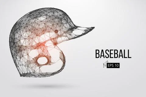 Silhouette of a baseball helmet. Vector illustration Illustrazione stock
