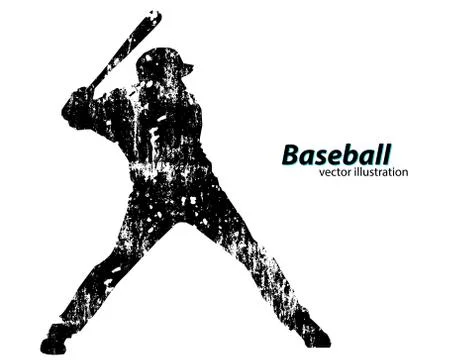 Silhouette of a baseball player Stock Illustration