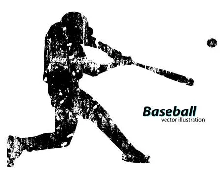 Silhouette of a baseball player Stock Illustration