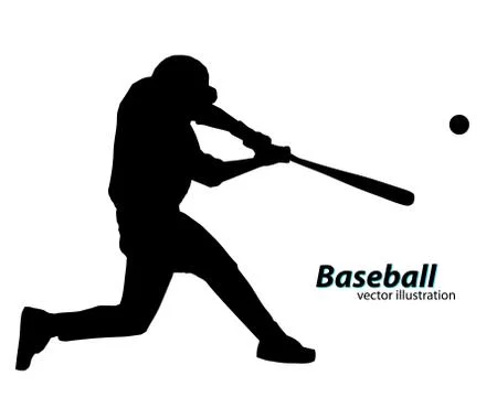Silhouette of a baseball player Stock Illustration