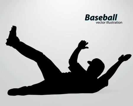 Silhouette of a baseball player Stock Illustration